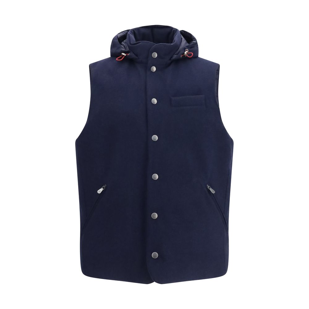 Ärmellose Jacke aus Lammwolle Aries in Blau