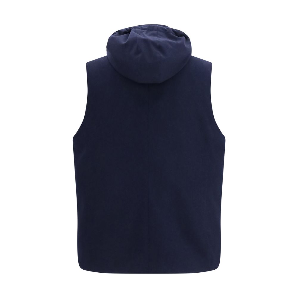 Ärmellose Jacke aus Lammwolle Aries in Blau