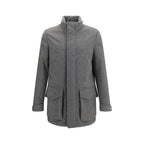 Brunello Cucinelli Graue lange Jacke aus Kaschmir