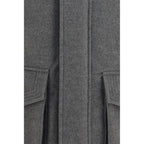 Brunello Cucinelli Graue lange Jacke aus Kaschmir