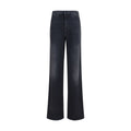 Schwarze Baumwoll-Jeans mit geradem Bein