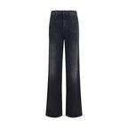 Schwarze Baumwoll-Jeans mit geradem Bein