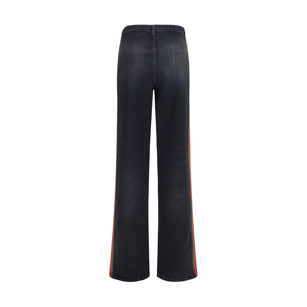 Schwarze Baumwoll-Jeans mit geradem Bein