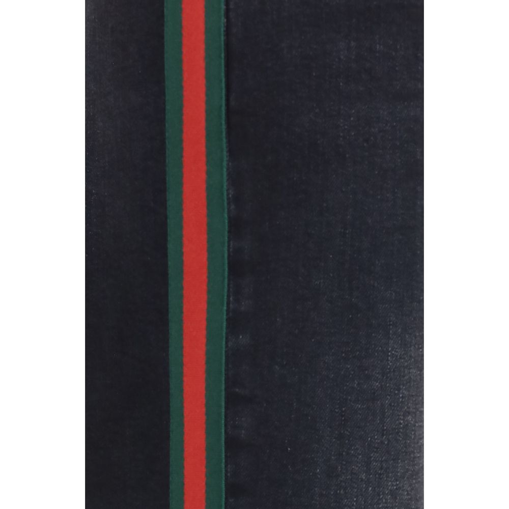 Schwarze Baumwoll-Jeans mit geradem Bein