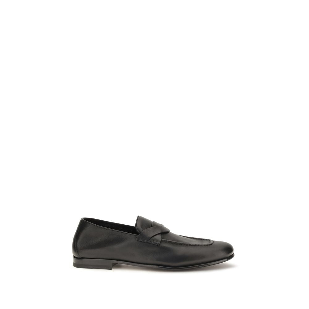 Tom Ford Schwarze Slipper aus Kalbsleder