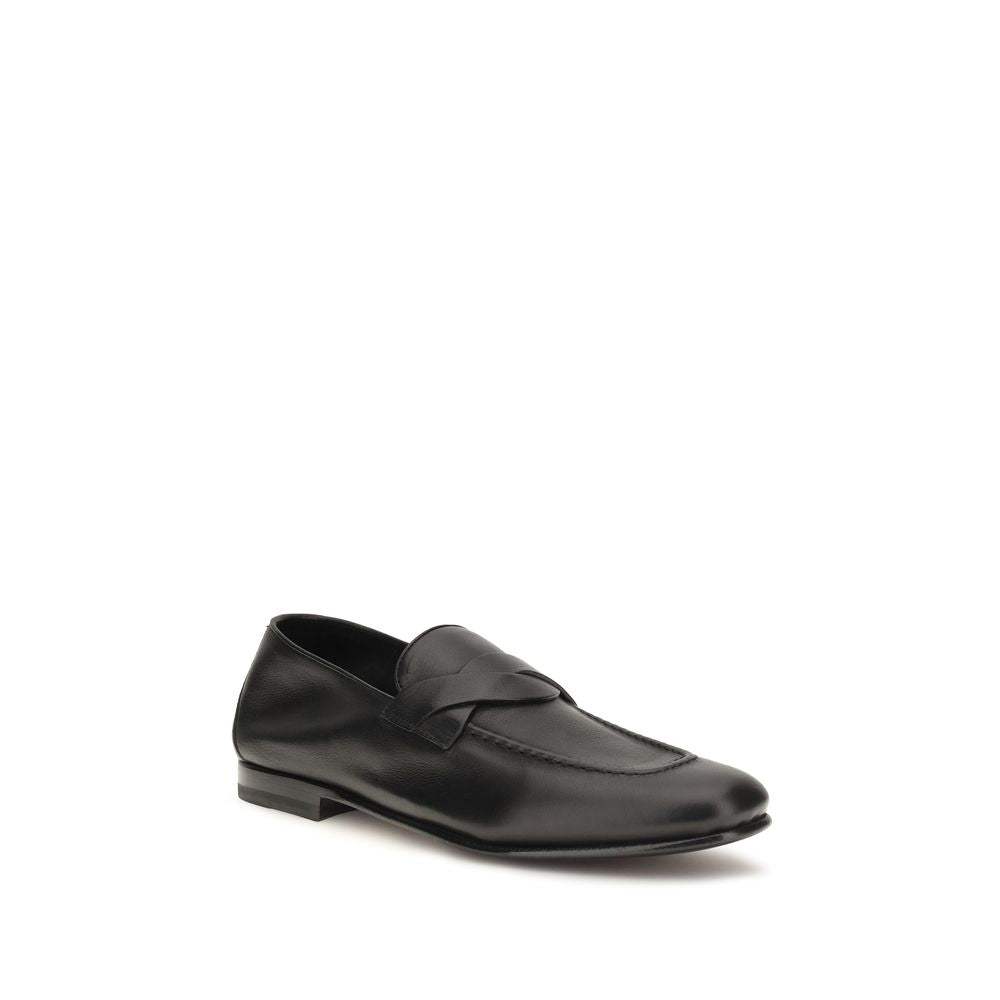 Tom Ford Schwarze Slipper aus Kalbsleder