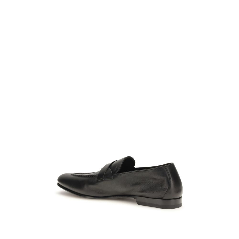 Tom Ford Schwarze Slipper aus Kalbsleder
