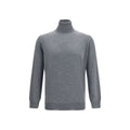 Grauer Wollpullover Aries mit Rollkragen