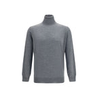 Grauer Wollpullover Aries mit Rollkragen