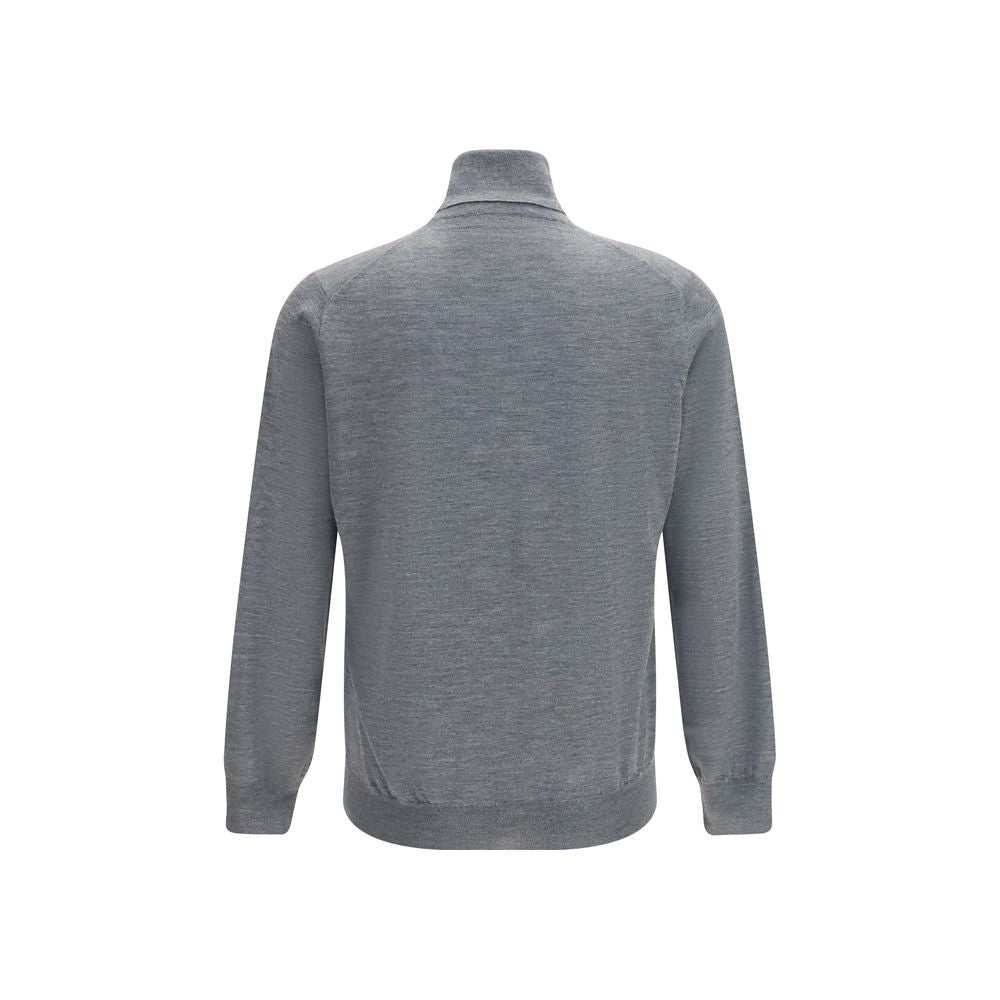 Grauer Wollpullover Aries mit Rollkragen
