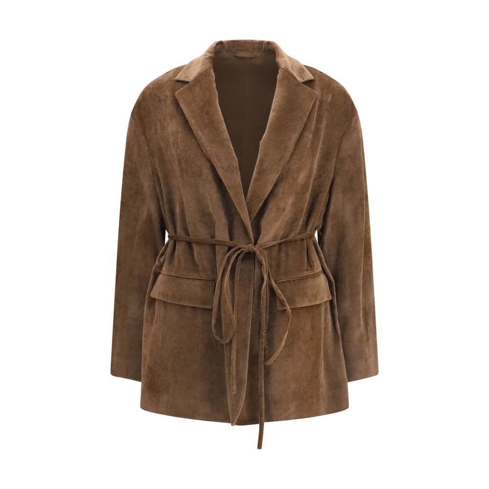Braune lange Jacke