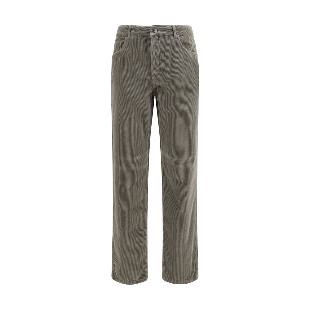 Zweifarbige Baumwoll-Freizeithose