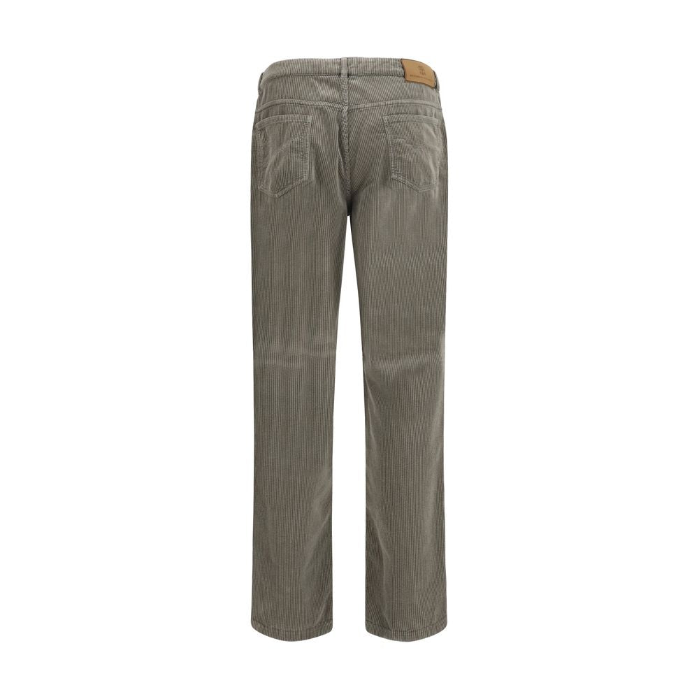 Zweifarbige Baumwoll-Freizeithose