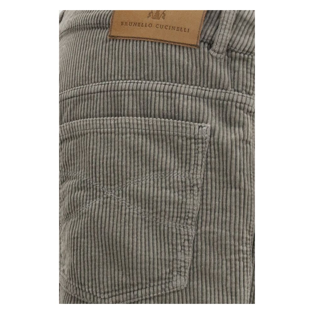 Zweifarbige Baumwoll-Freizeithose