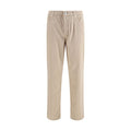 Beige Cotton Casual Pants