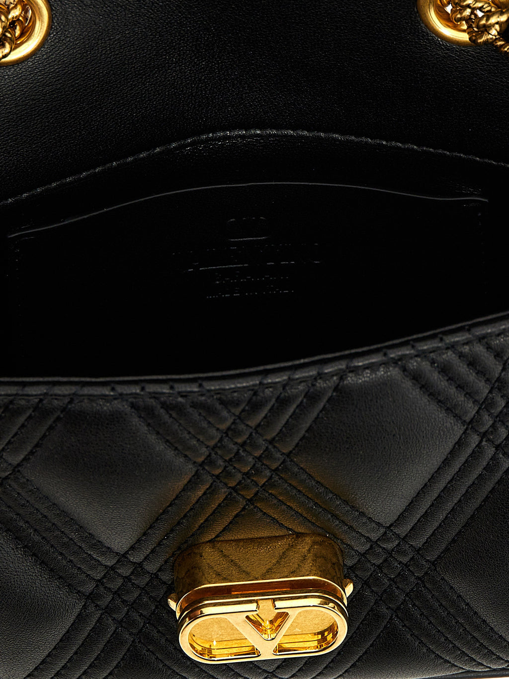 Schwarze Lammleder-Schultertasche