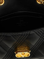 Schwarze Lammleder-Schultertasche