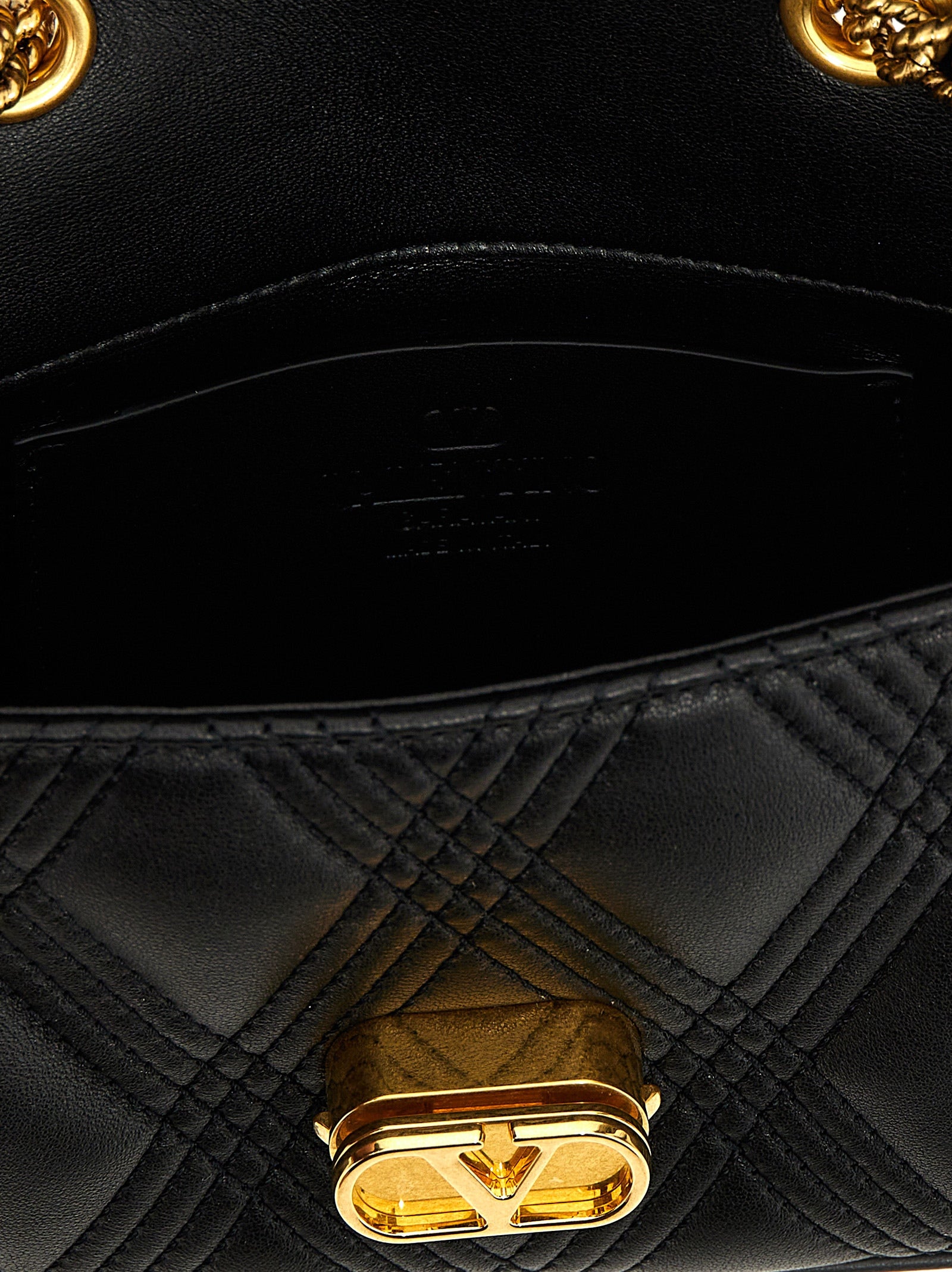 Schwarze Lammleder-Schultertasche