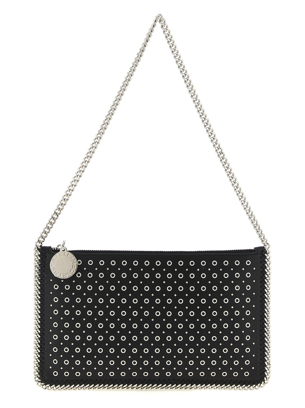 Schwarze Schultertasche aus Polyester
