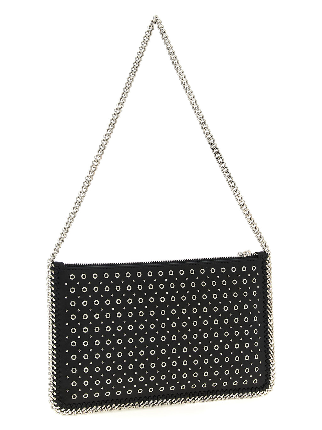 Schwarze Schultertasche aus Polyester