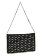 Schwarze Schultertasche aus Polyester