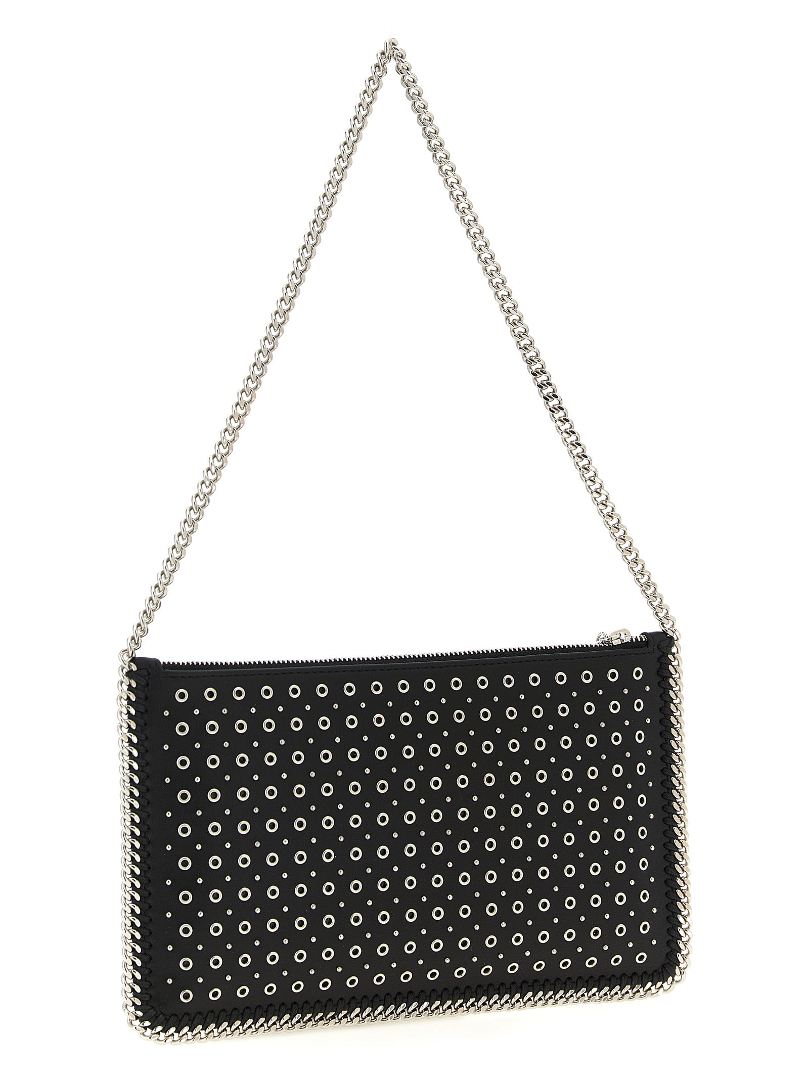 Schwarze Schultertasche aus Polyester
