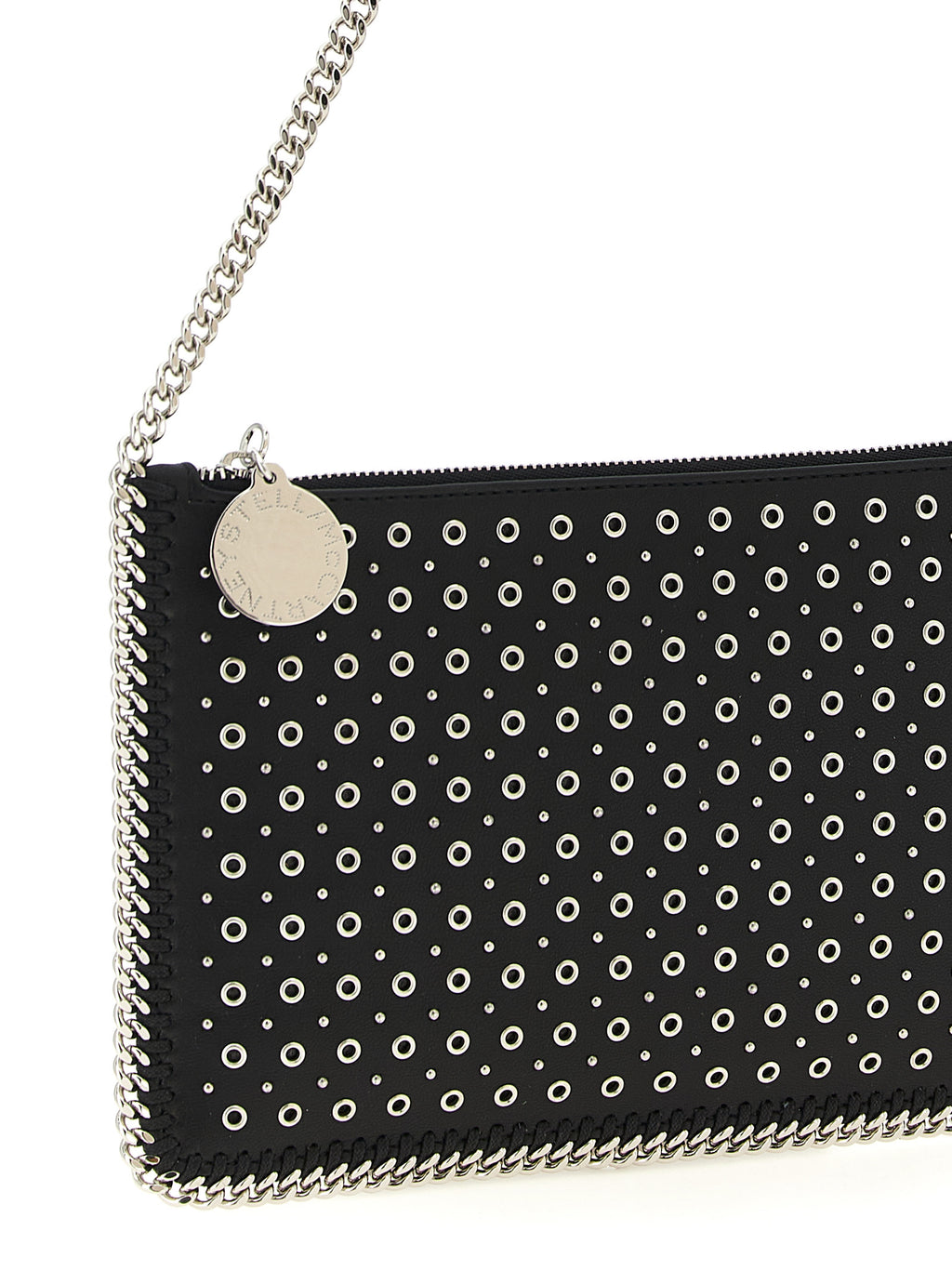 Schwarze Schultertasche aus Polyester