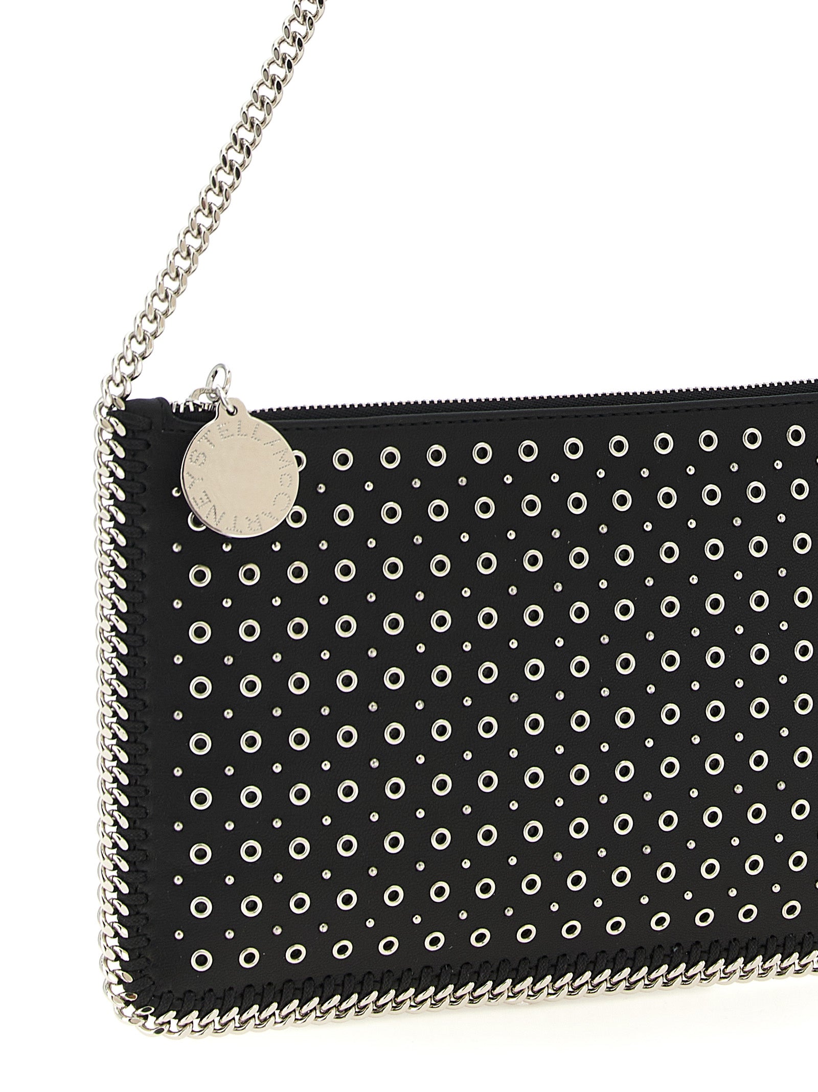 Schwarze Schultertasche aus Polyester