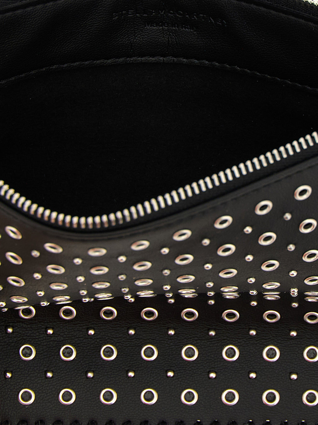 Schwarze Schultertasche aus Polyester