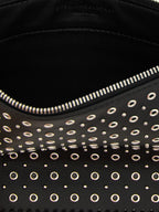 Schwarze Schultertasche aus Polyester