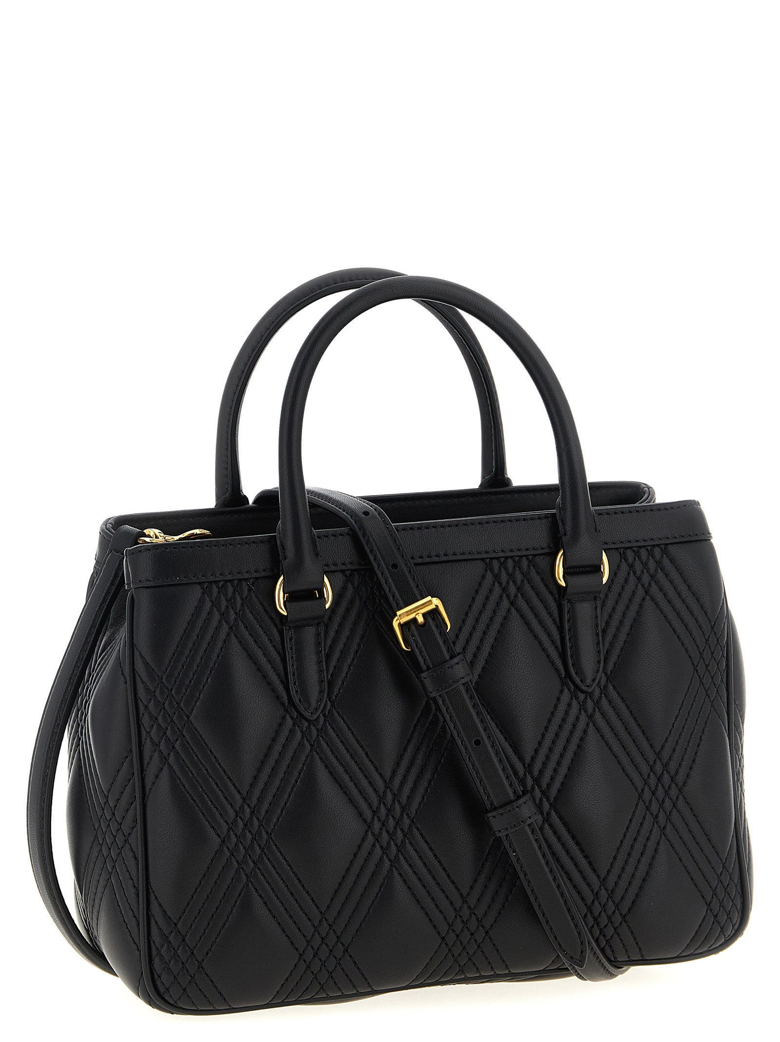 Schwarze Lammleder-Schultertasche
