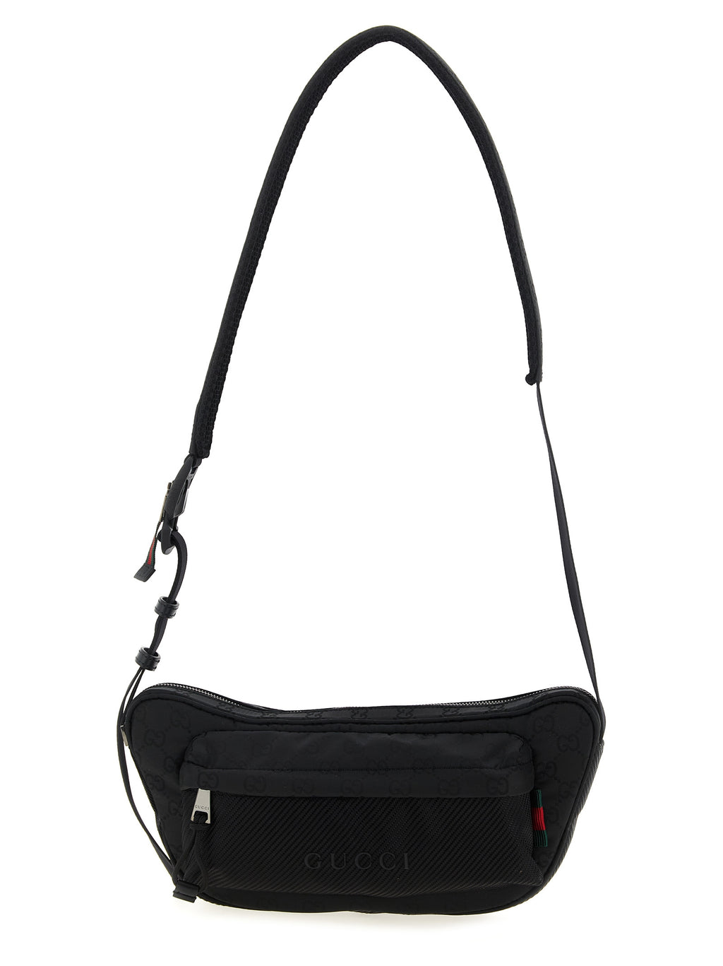 Schwarze Crossbody-Tasche aus Polyester