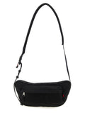Schwarze Crossbody-Tasche aus Polyester
