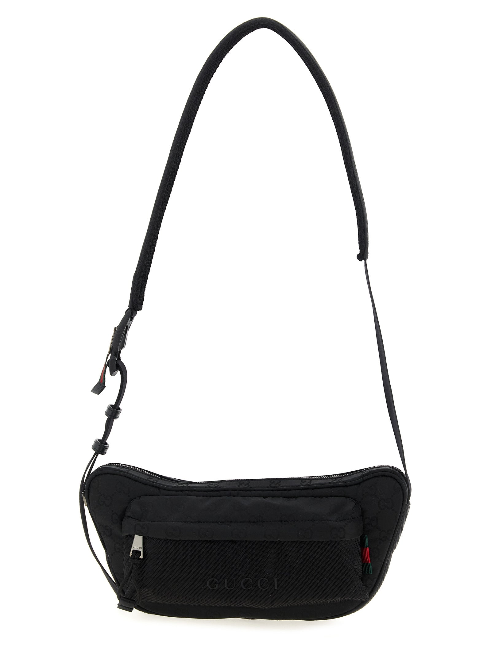 Schwarze Crossbody-Tasche aus Polyester