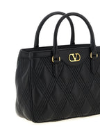 Schwarze Lammleder-Schultertasche