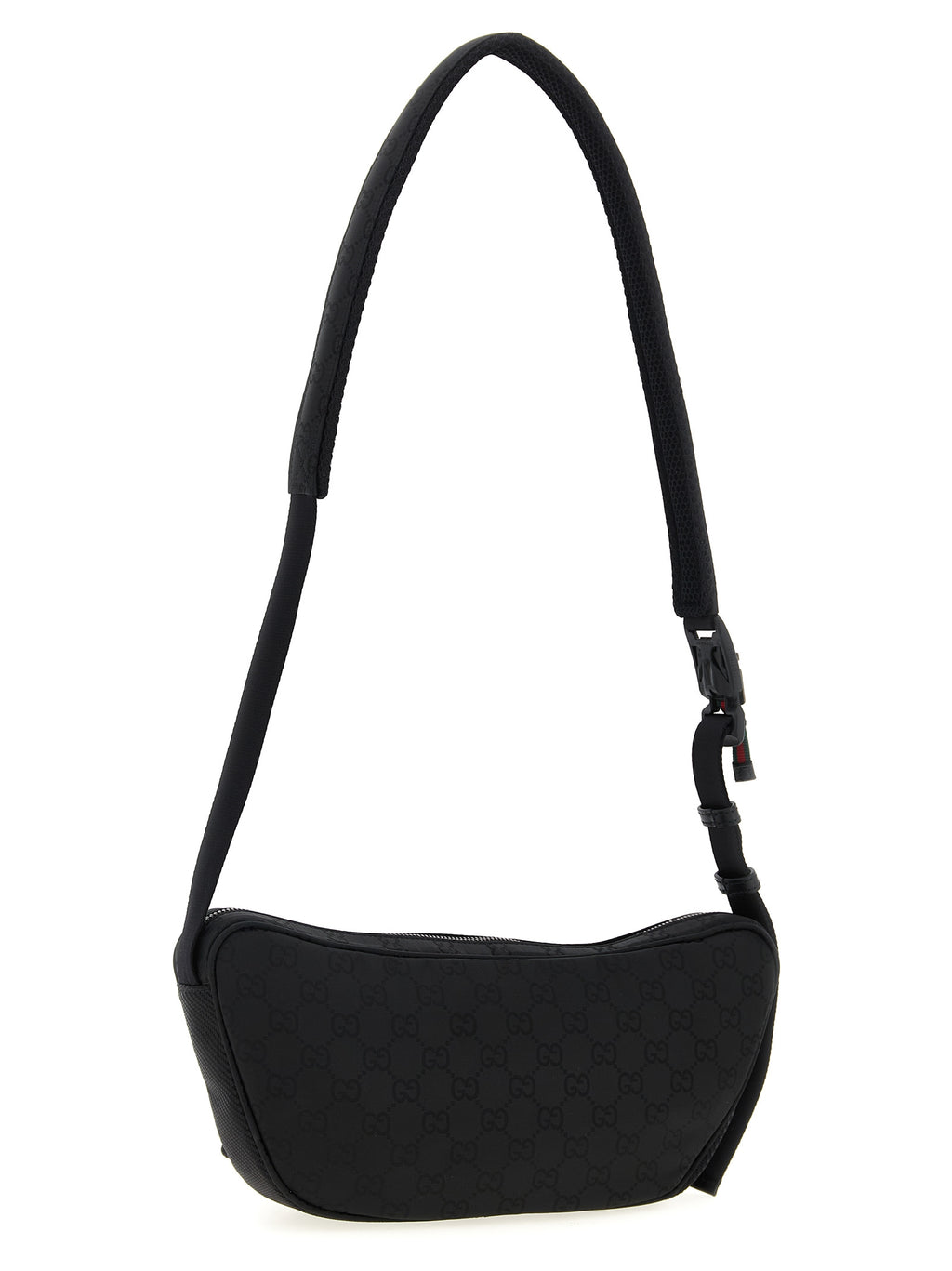 Schwarze Crossbody-Tasche aus Polyester