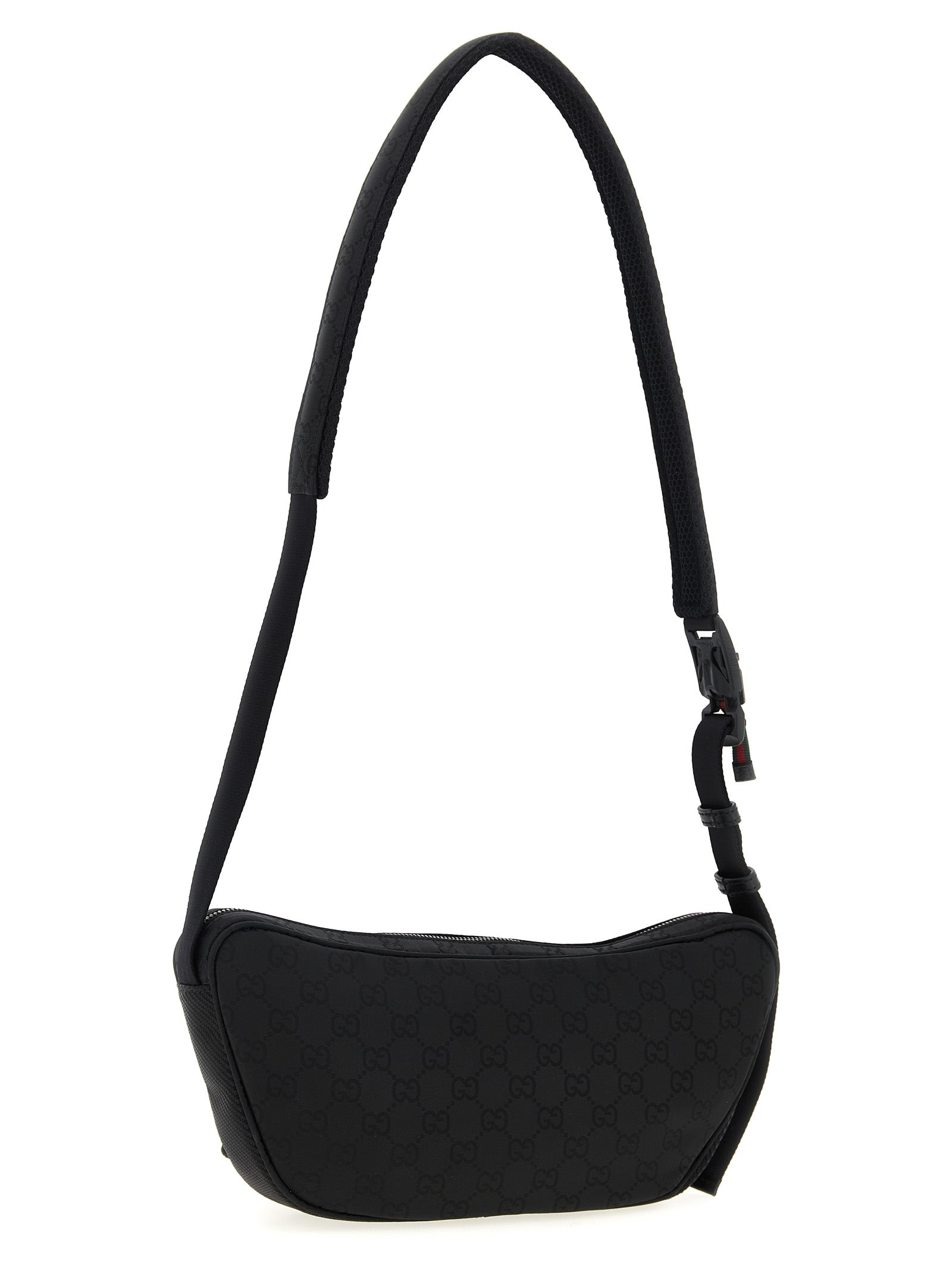 Schwarze Crossbody-Tasche aus Polyester
