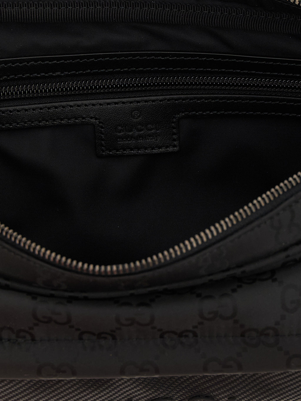 Schwarze Crossbody-Tasche aus Polyester
