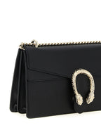 Schwarze Kalbsleder-Schultertasche