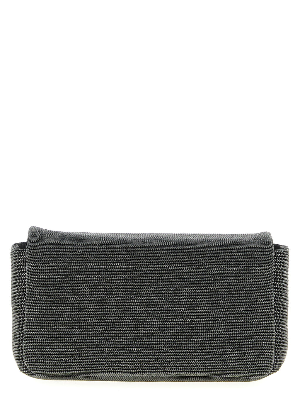 Schwarze Leder-Clutch