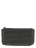 Schwarze Leder-Clutch