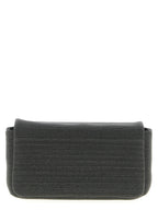 Schwarze Leder-Clutch