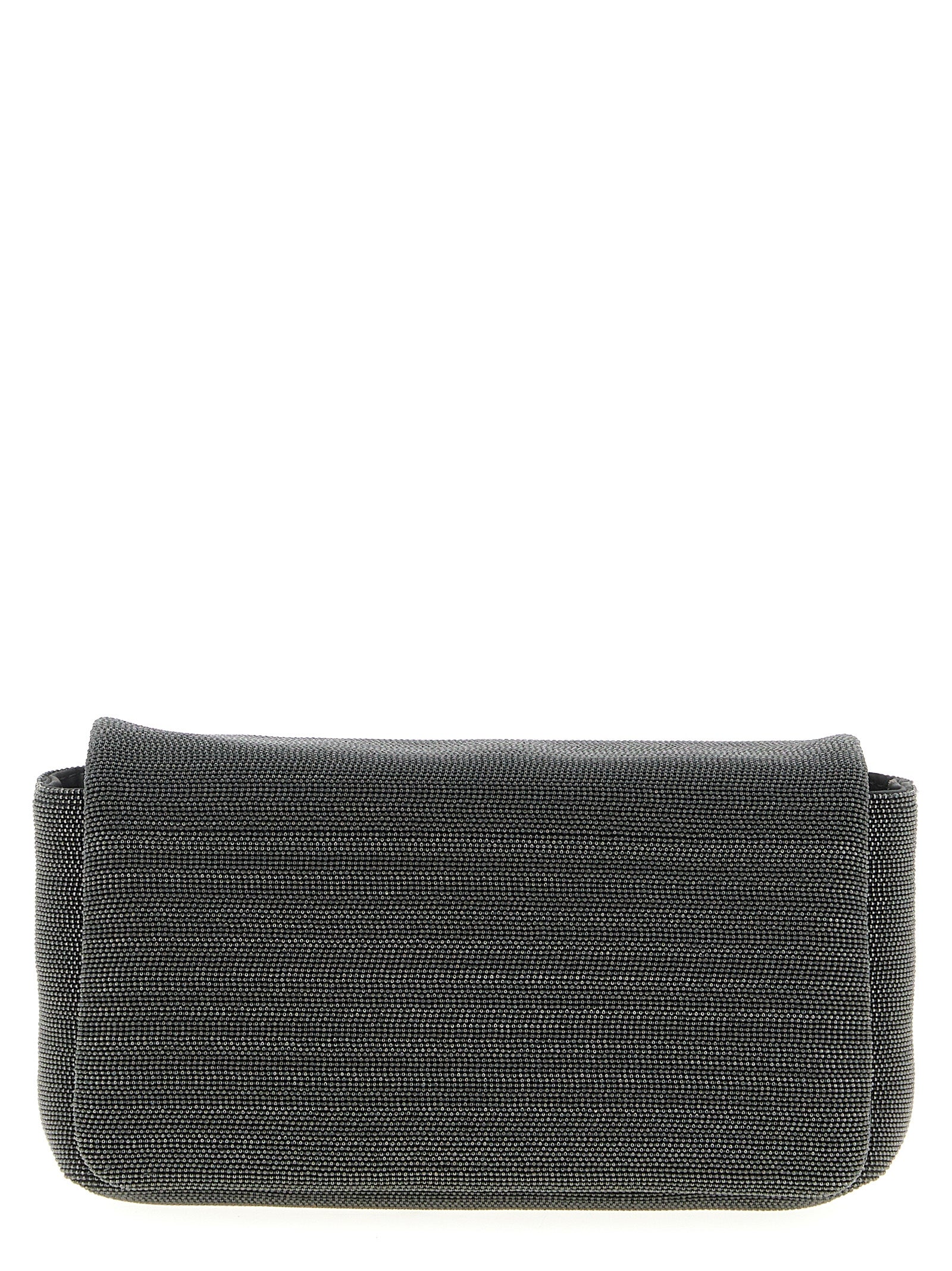 Schwarze Leder-Clutch