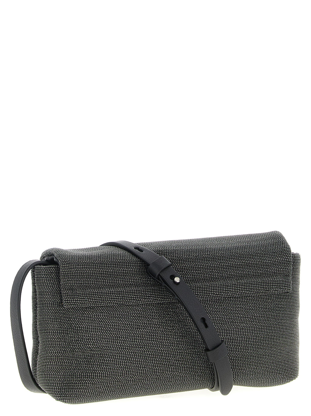 Schwarze Leder-Clutch