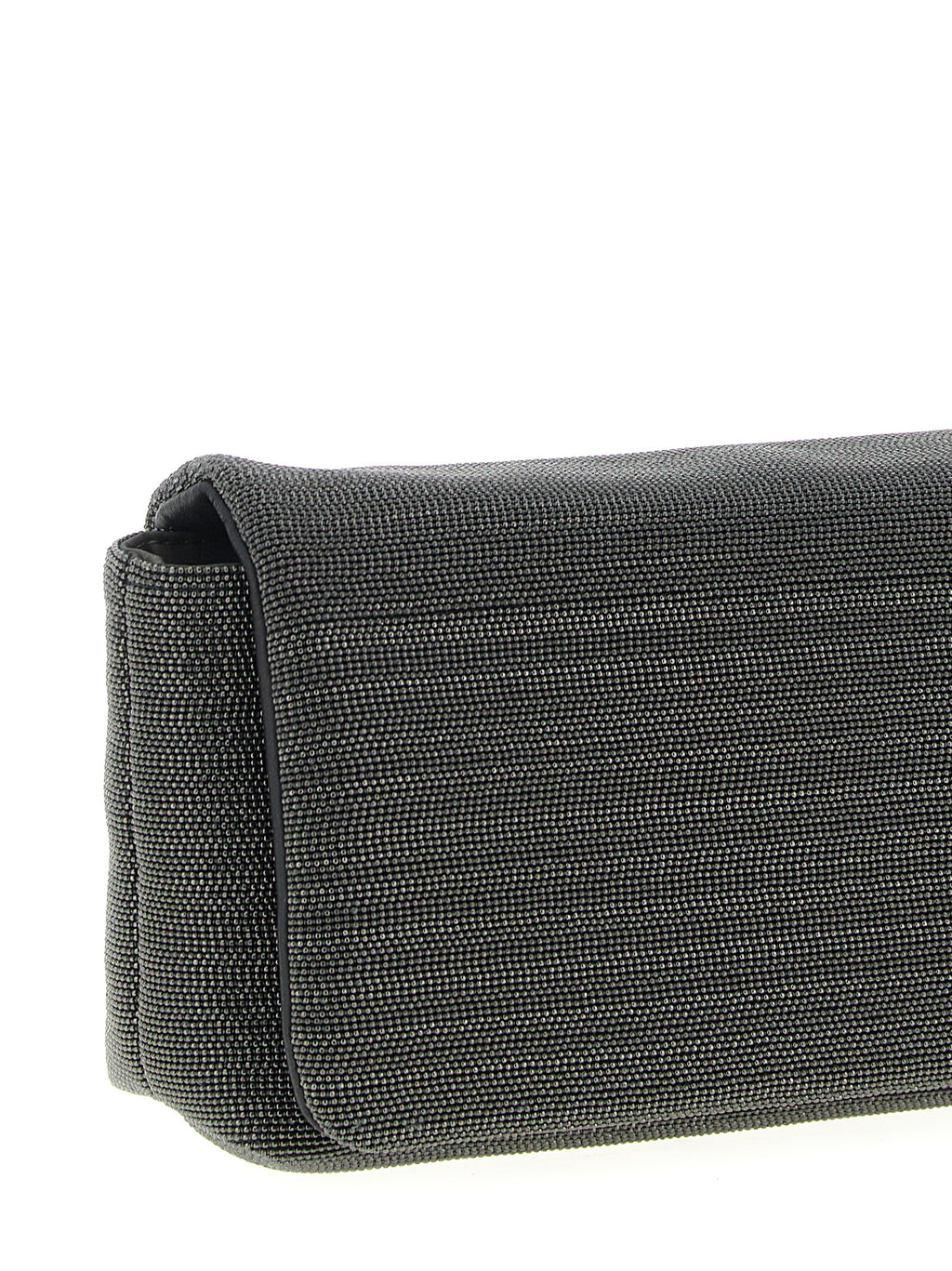 Schwarze Leder-Clutch