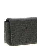 Schwarze Leder-Clutch