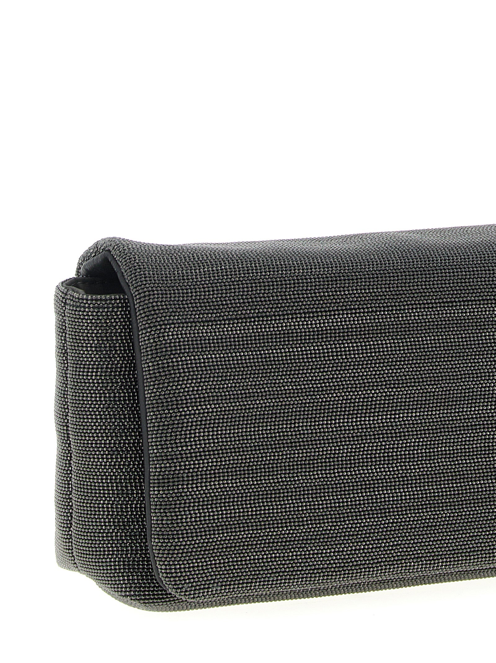 Schwarze Leder-Clutch