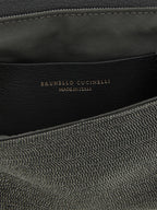 Schwarze Leder-Clutch