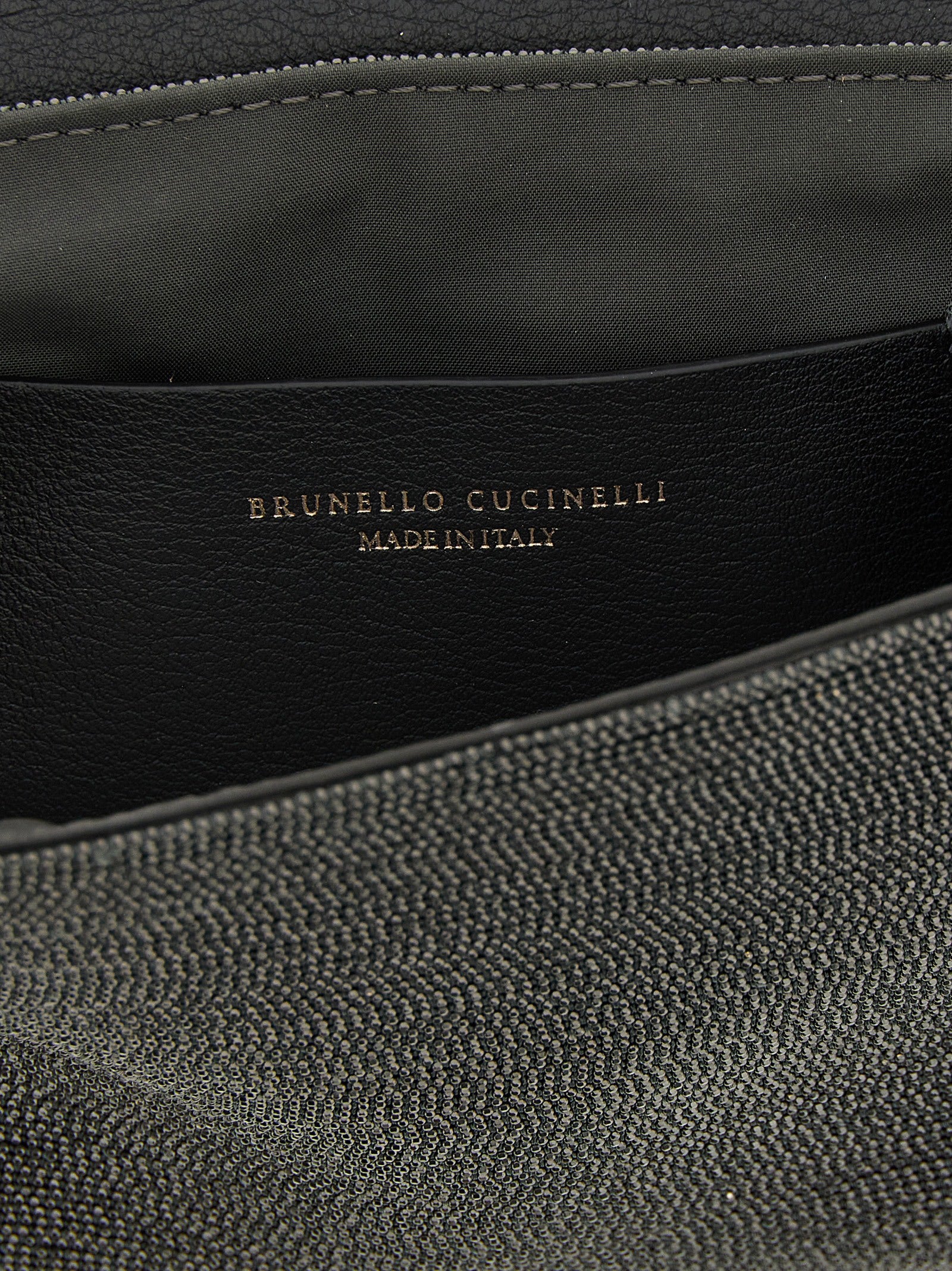Schwarze Leder-Clutch