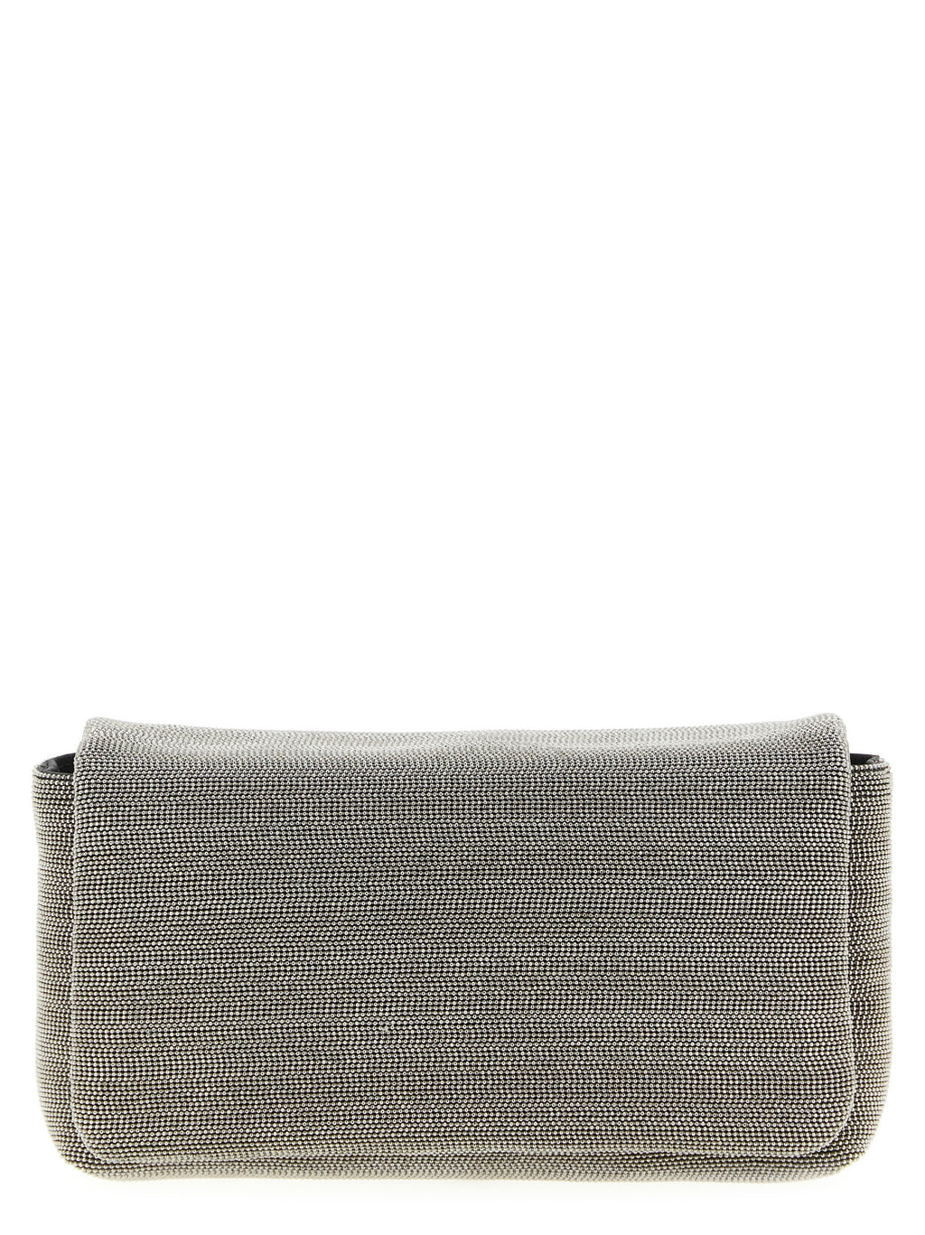 Clutch aus Leder in Silber